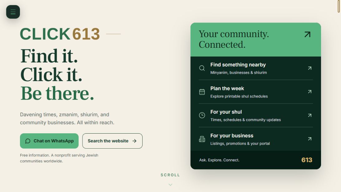The Click613 community platform website